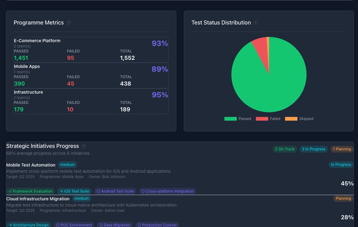 Programme Metrics and Strategic Initiatives